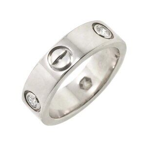 Cartier Love Half Diamond Ring 18K White Gold 750 size49 4.5-4.75(US) 90280444